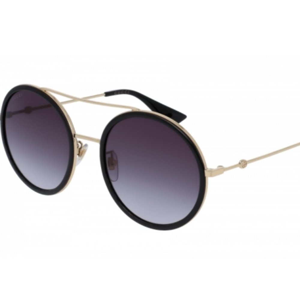 Gucci Round Sunglasses GG0061S Black/Gold - Picture 6 of 6
